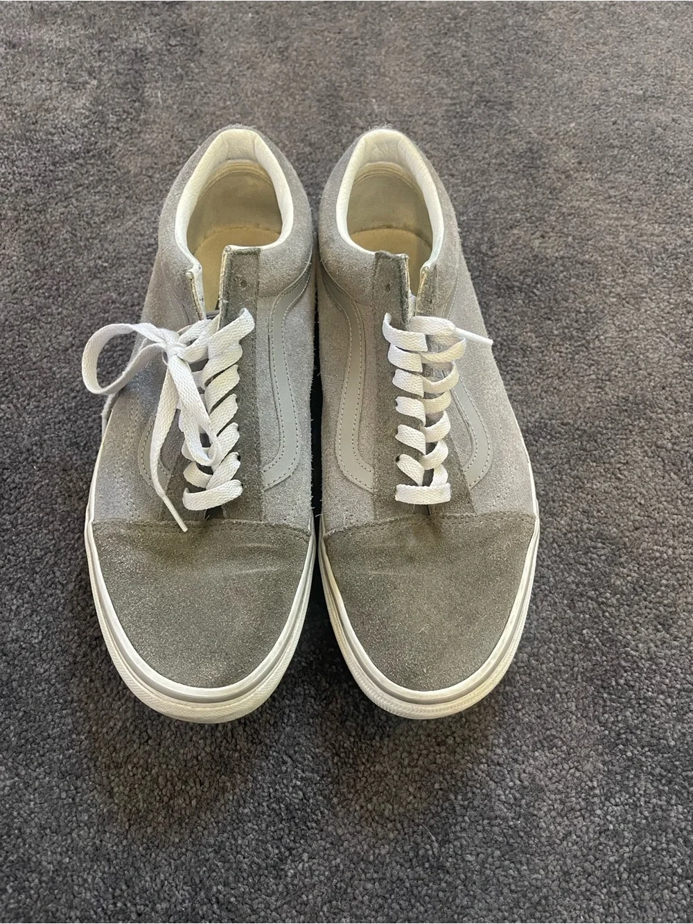 Vans Men's Low-Top Suede Sneakers in Light Gray and White